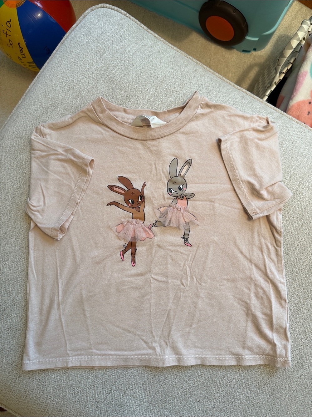 H&M Light Pink Bunny Ballerina Tee